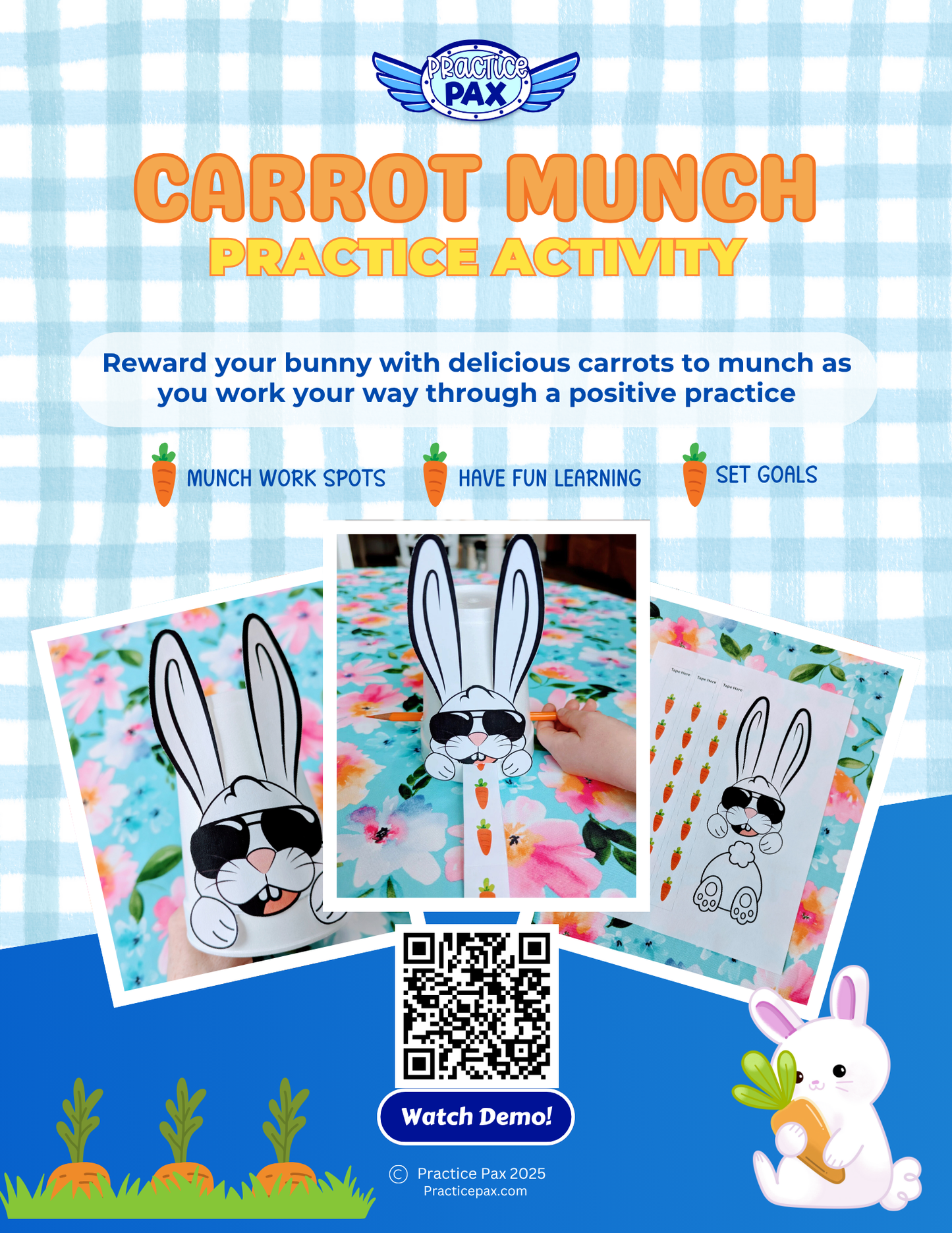 Spring Bunny Carrot Munch Activity - Digital Download