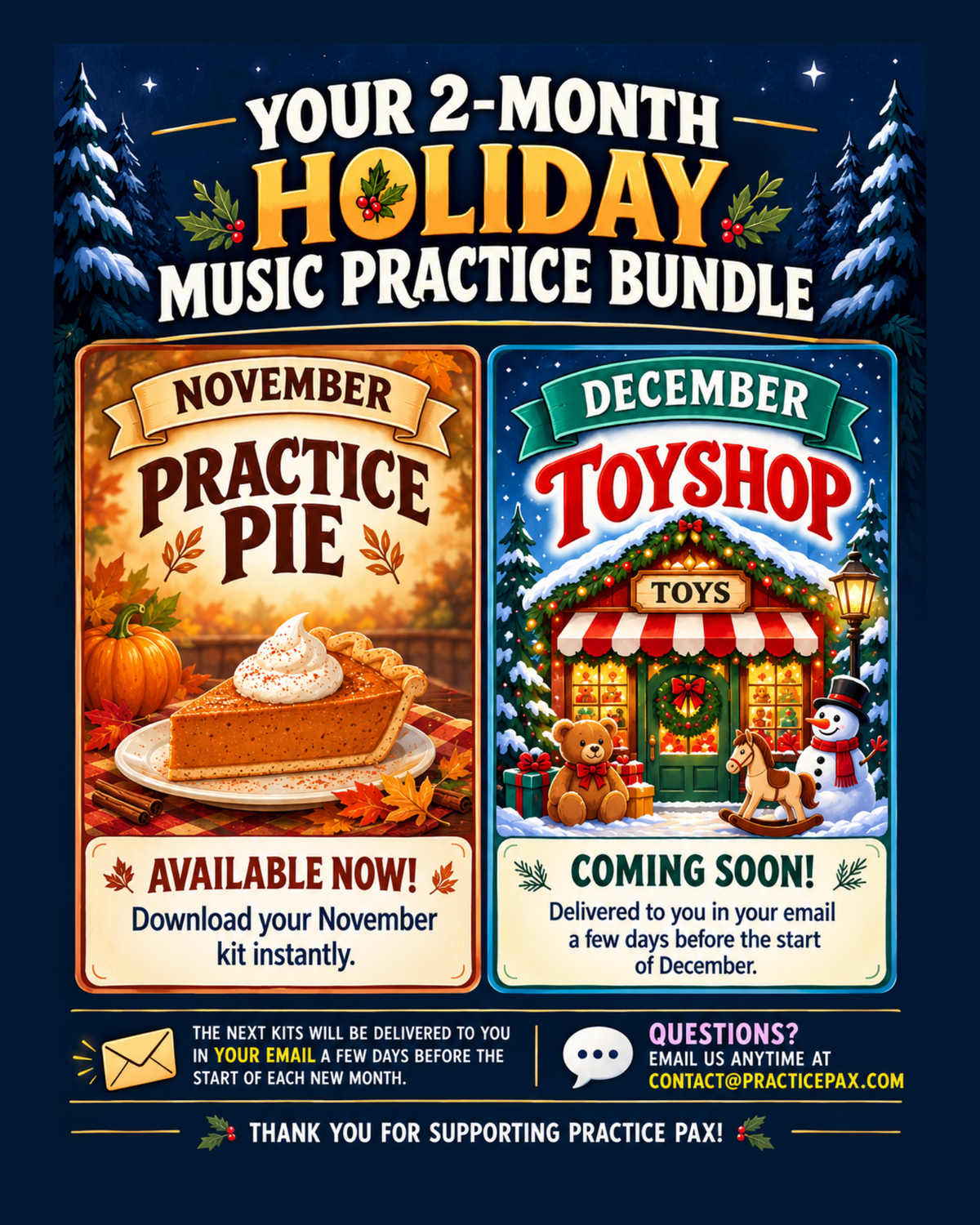 2-Month Holiday Music Practice Bundle