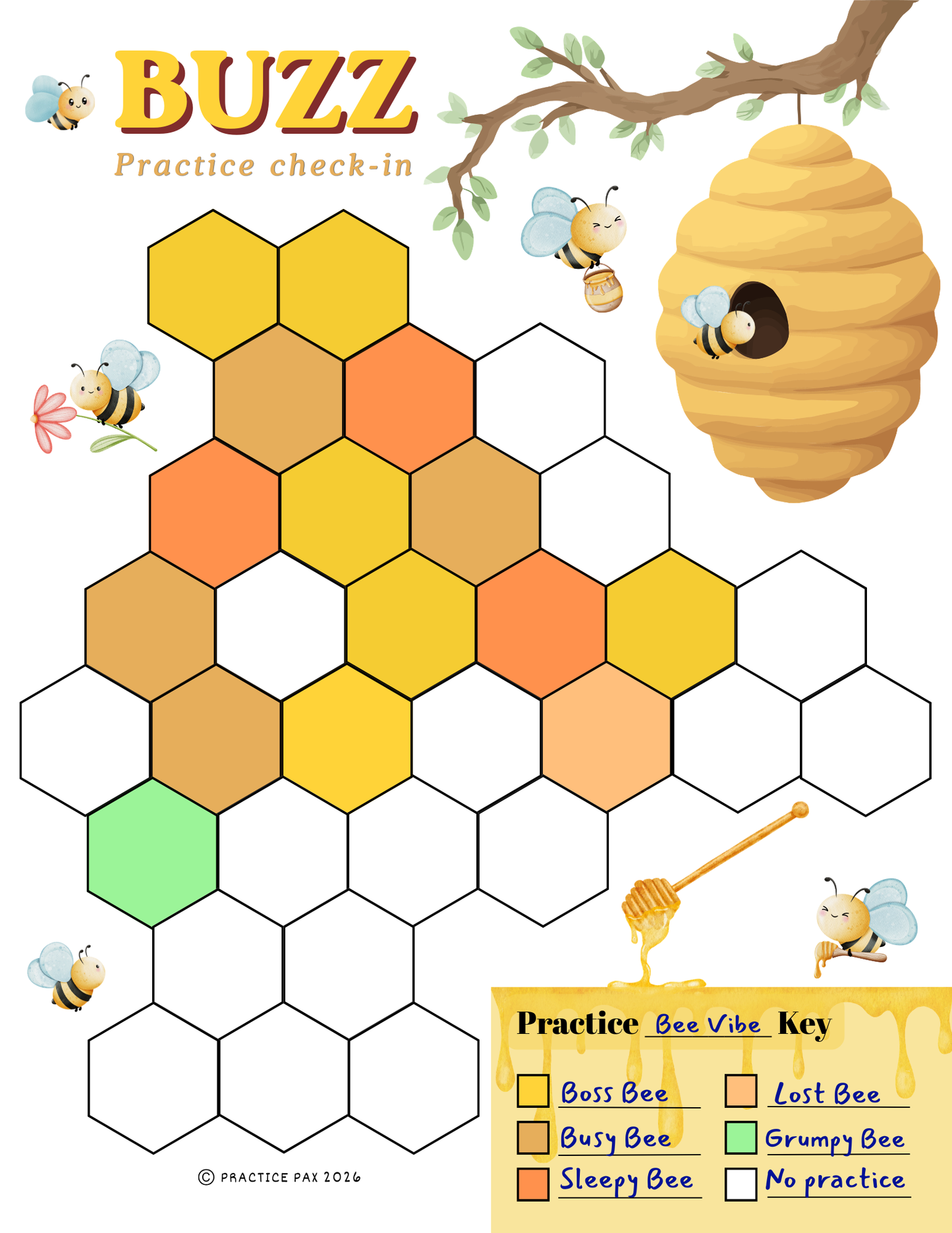 Buzz Build Practice Activity + Month Check-in - Digital Download